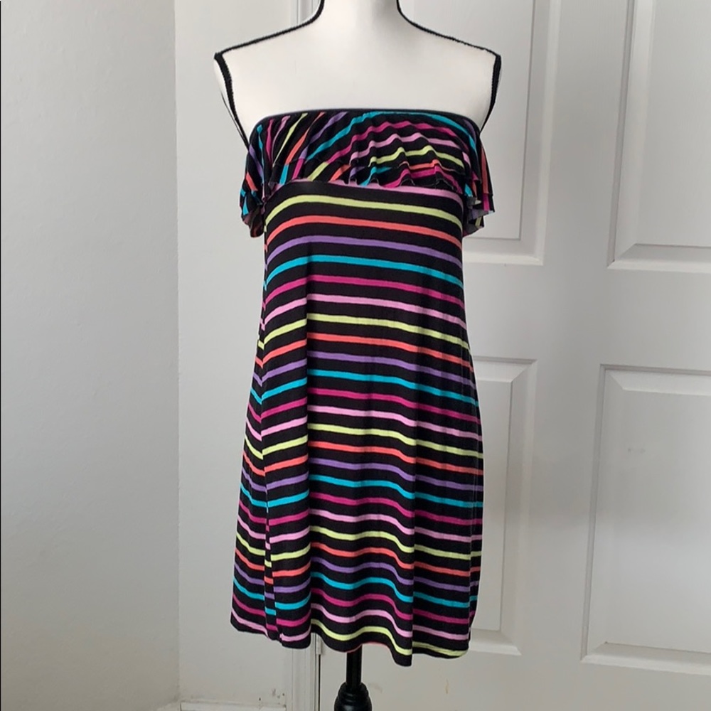 👗✨ Victoria’s Secret Peekaboo Beach Dress/Coverup - Multicolored Stripes
